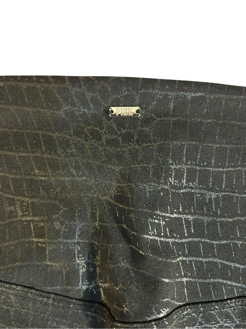 Victoria's Secret PINK Active Ultimate V Leggings Crocodile Print Black XL